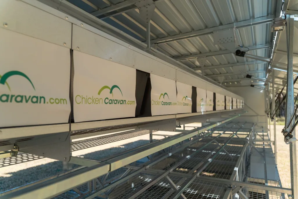 Roll-away-nesting-boxes-entry-for-chickens-on-Chicken- Caravan- 600
